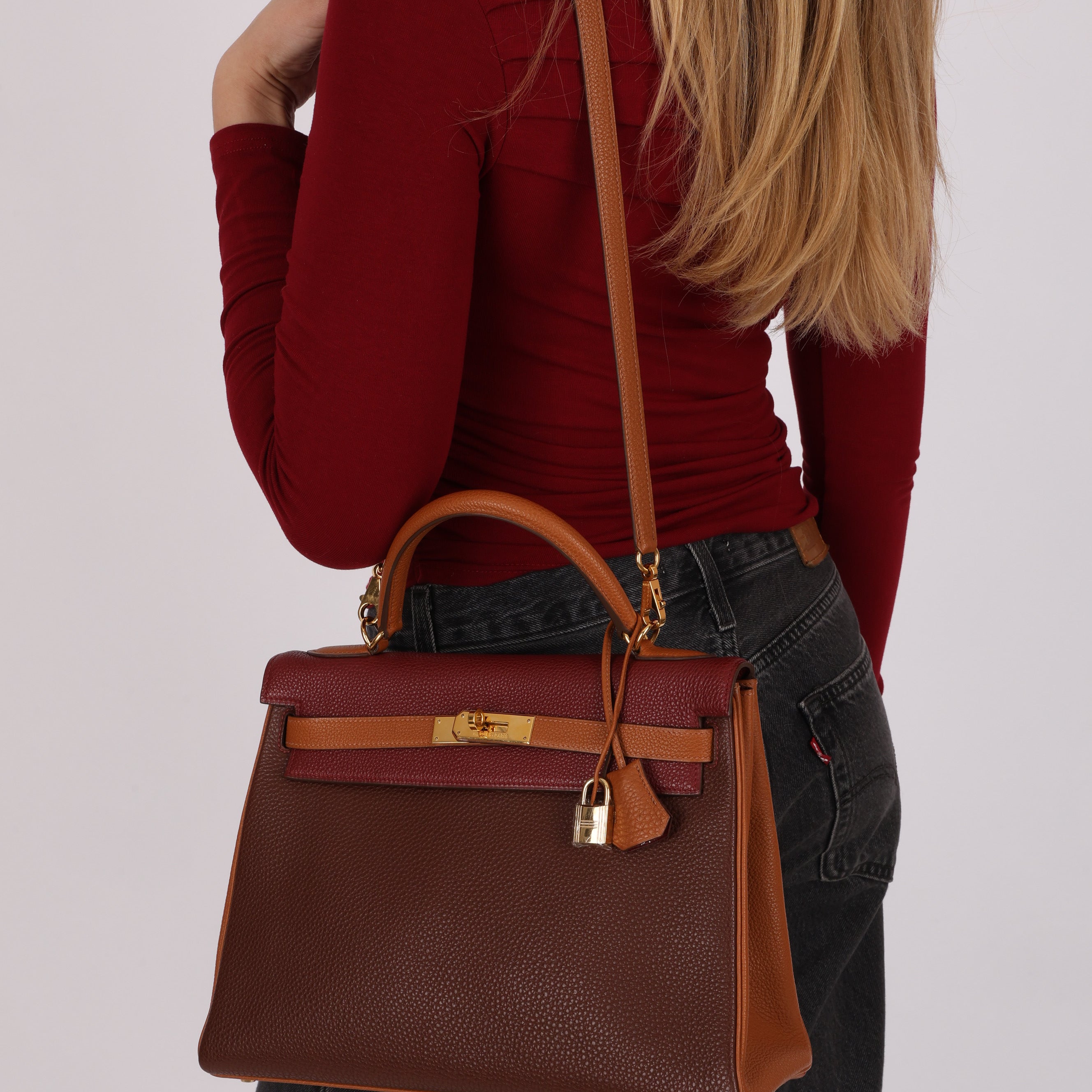 Hermès Kelly 32 (Tricolor) Togo GHW