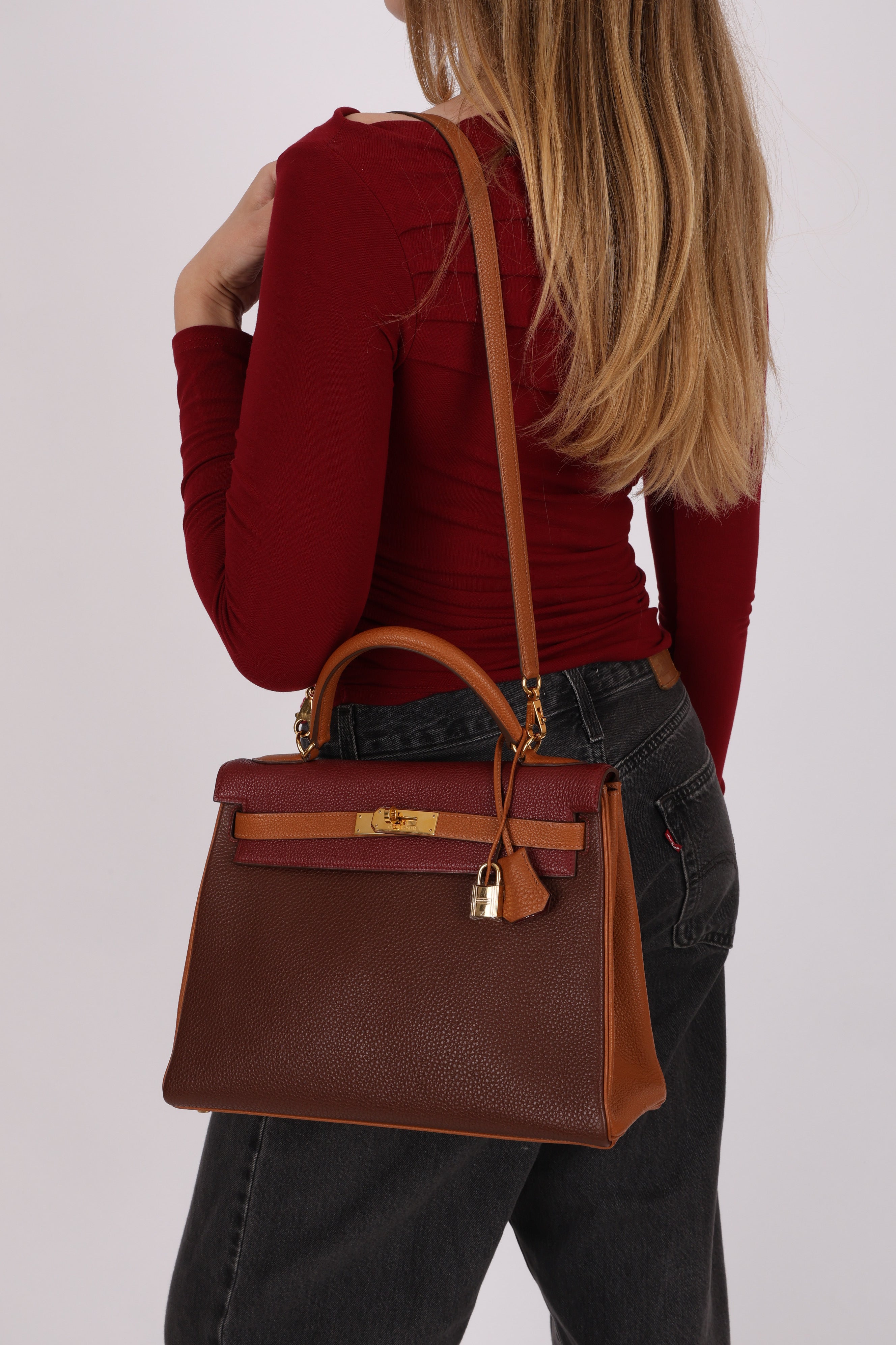 Hermès Kelly 32 (Tricolor) Togo GHW