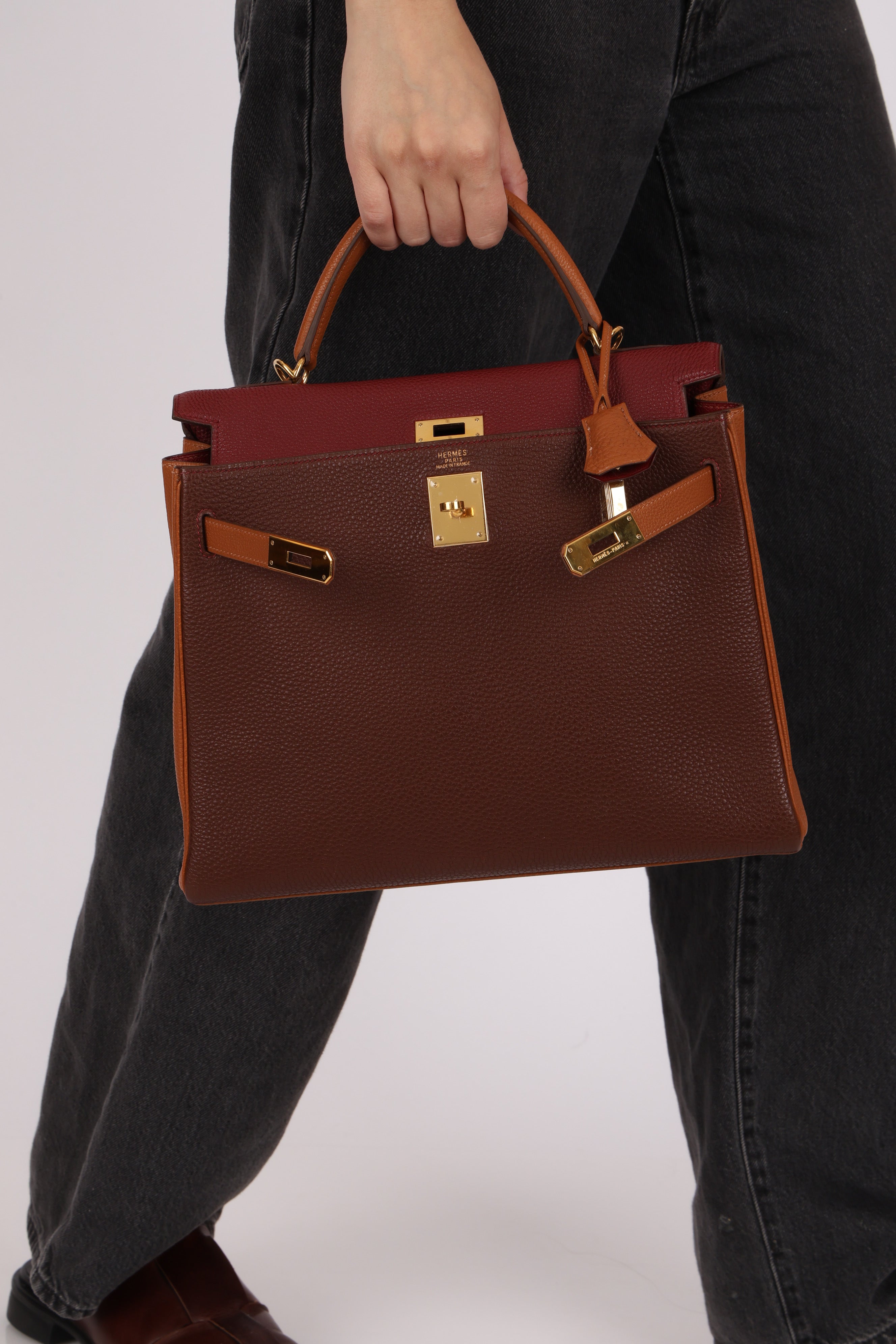 Hermès Kelly 32 (Tricolor) Togo GHW