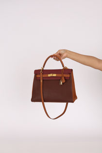 Hermès Kelly 32 (Tricolor) Togo GHW