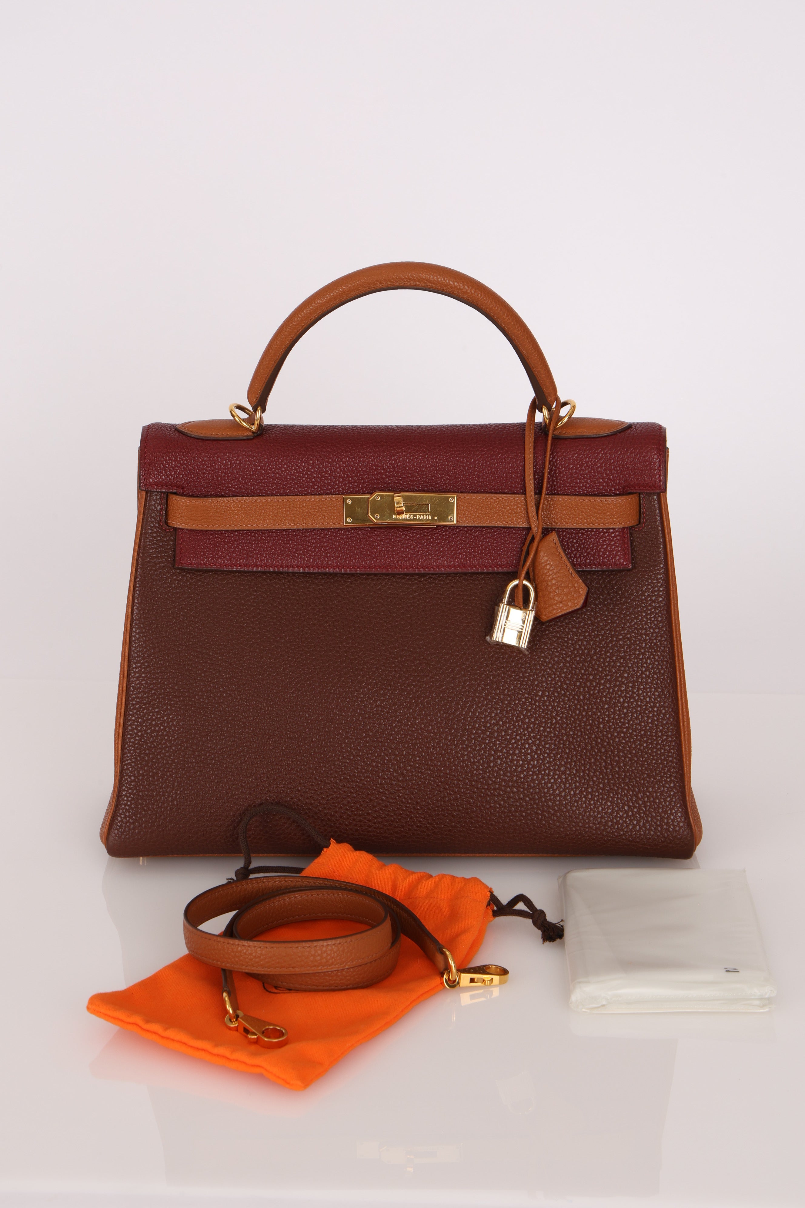 Hermès Kelly 32 (Tricolor) Togo GHW