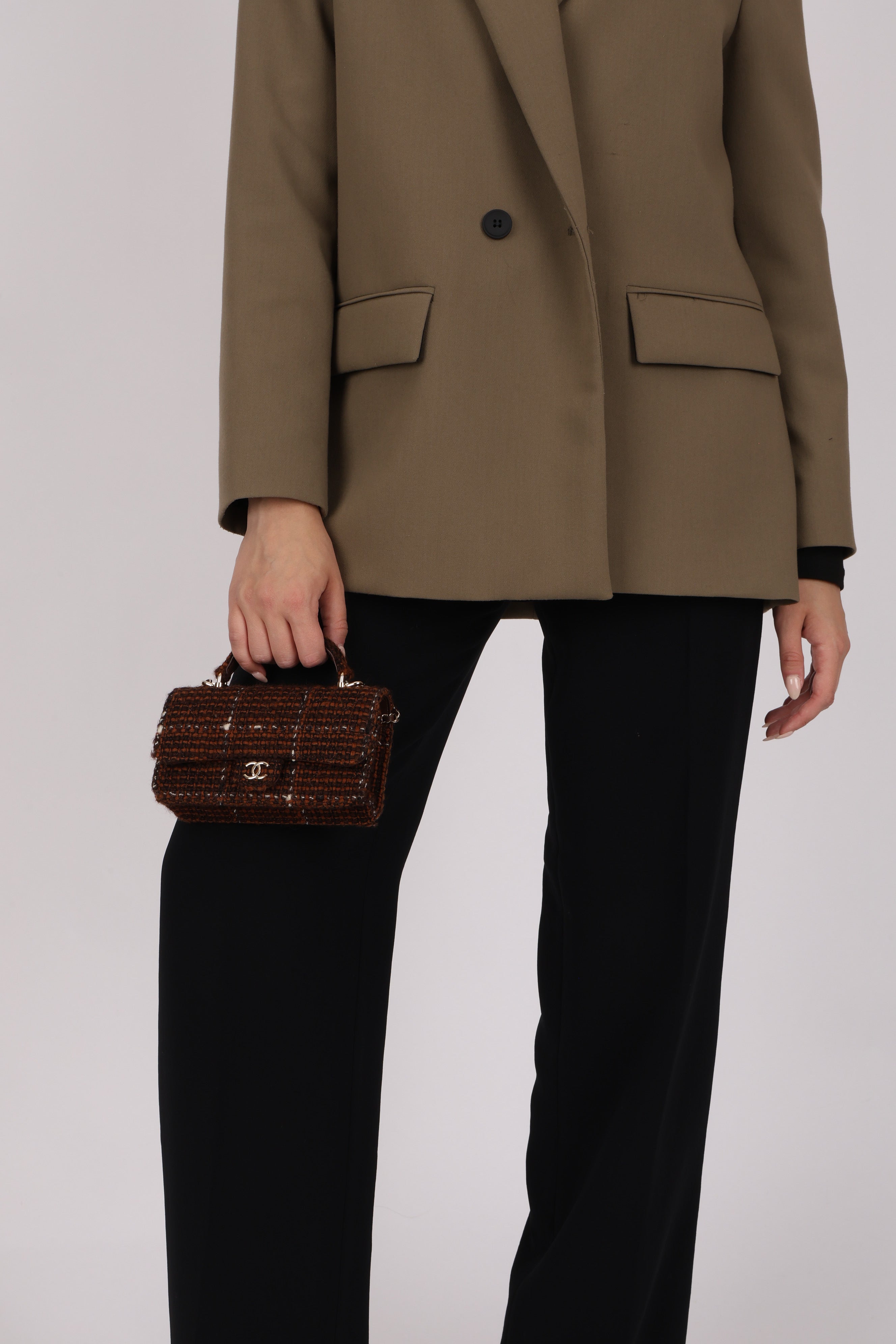 Chanel Mini Rectangular Top Handle Tweed CGHW