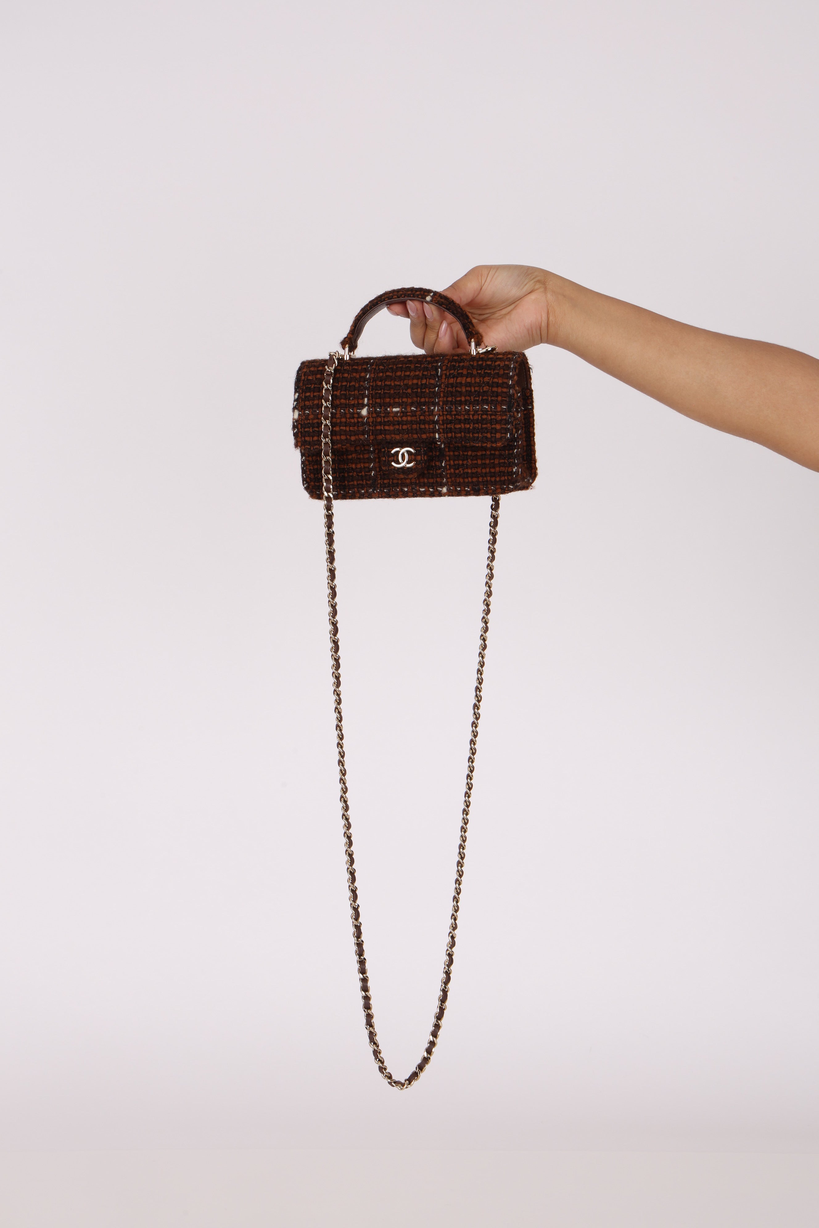 Chanel Mini Rectangular Top Handle Tweed CGHW
