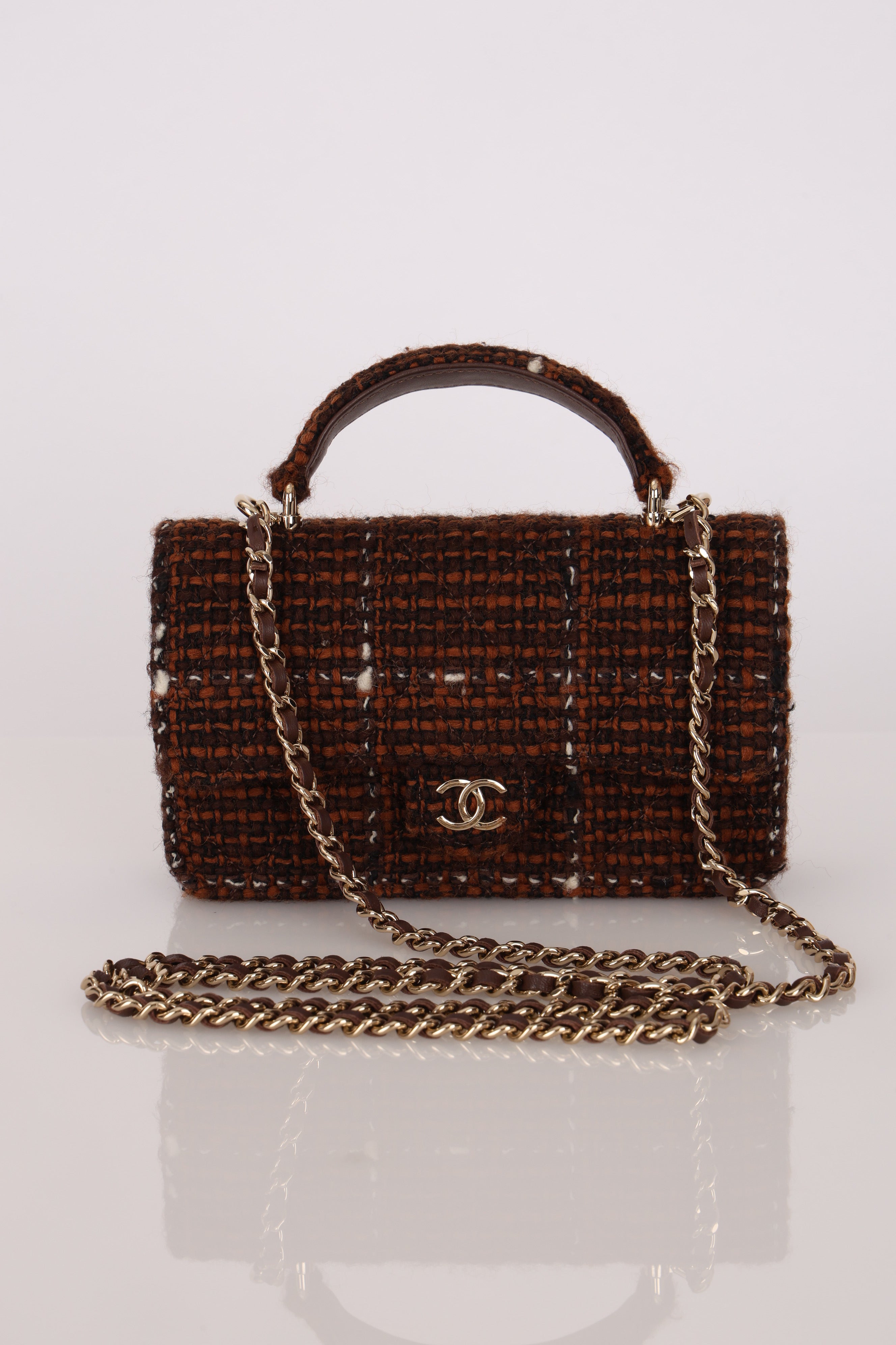 Chanel Mini Rectangular Top Handle Tweed CGHW