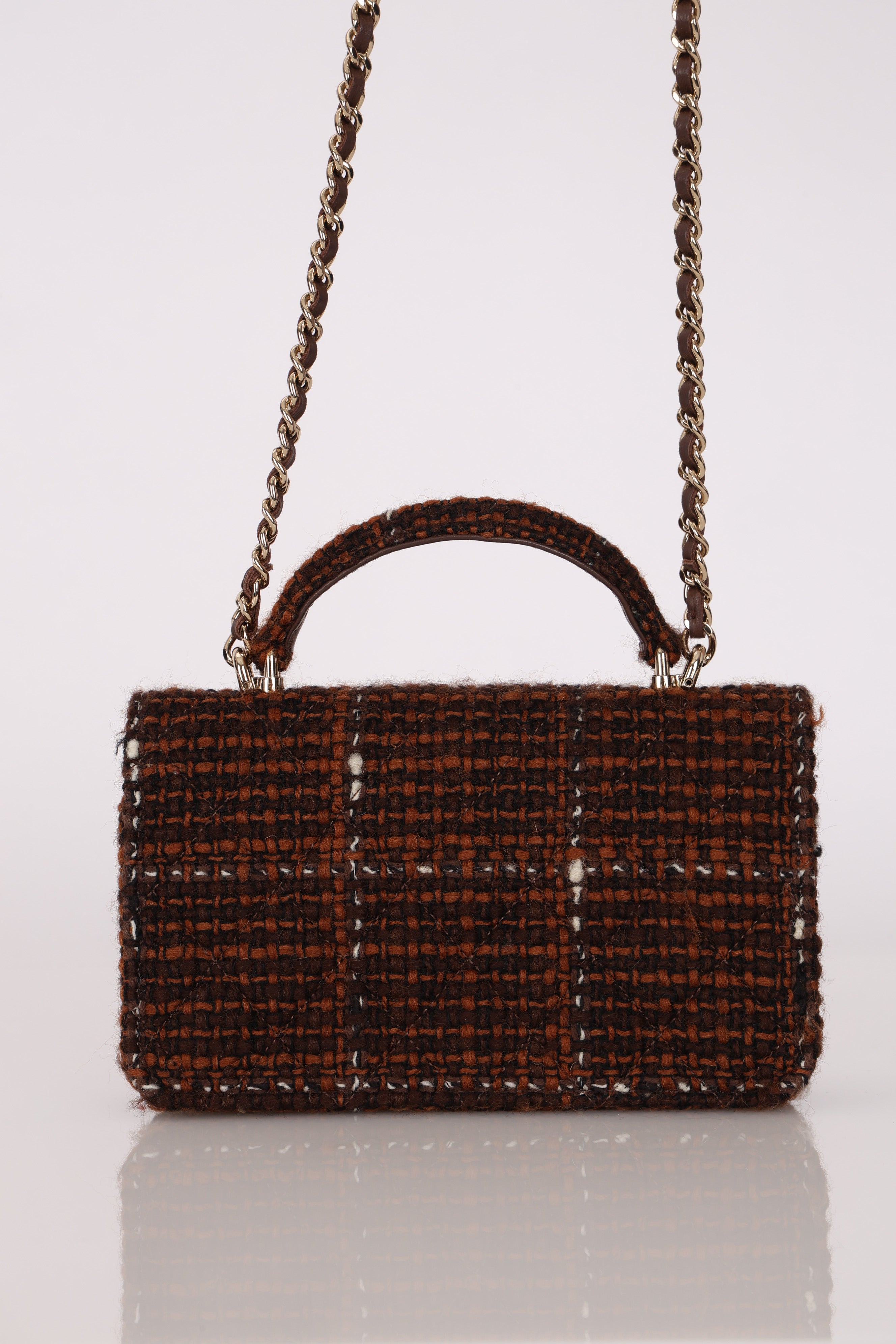Chanel Mini Rectangular Top Handle Tweed CGHW