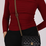 Chanel Turnlock Wallet on Chain Black Lambskin AGHW