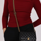 Chanel Turnlock Wallet on Chain Black Lambskin AGHW