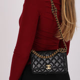Chanel Turnlock Wallet on Chain Black Lambskin AGHW
