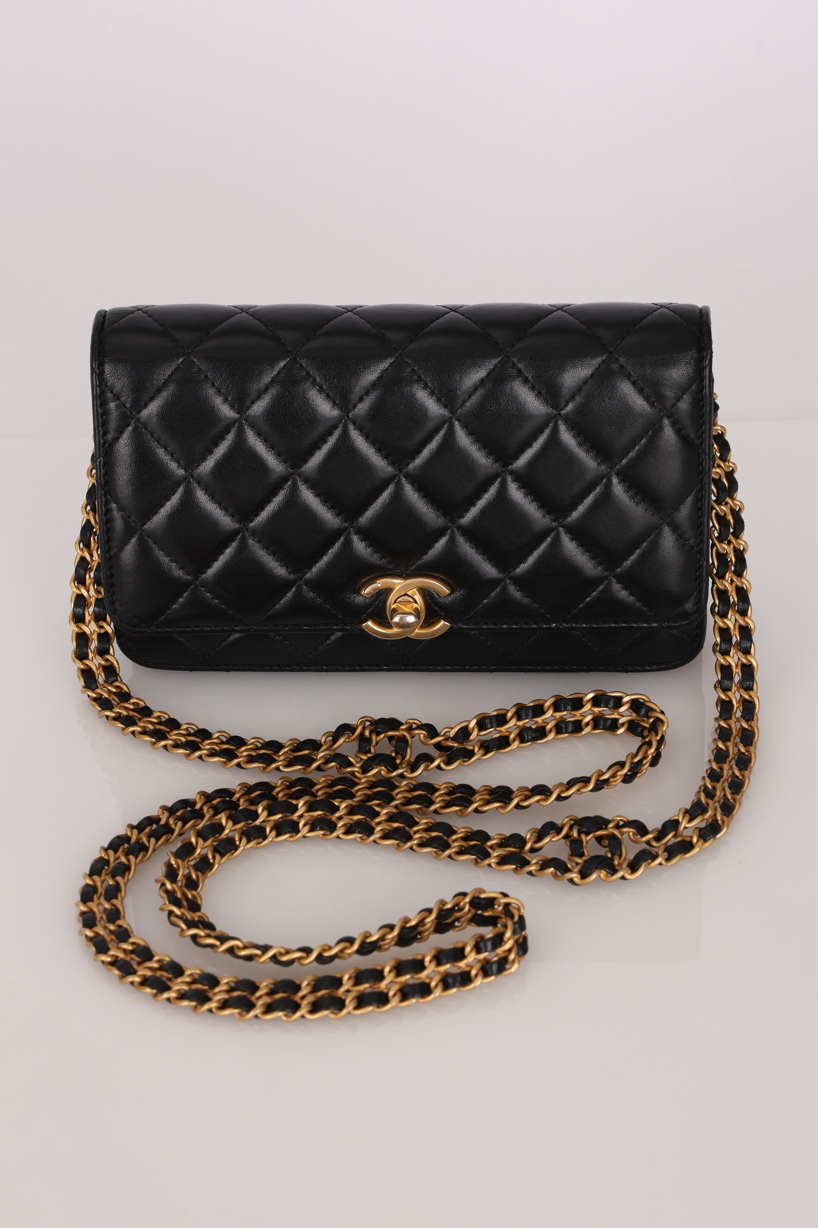 Chanel Turnlock Wallet on Chain Black Lambskin AGHW