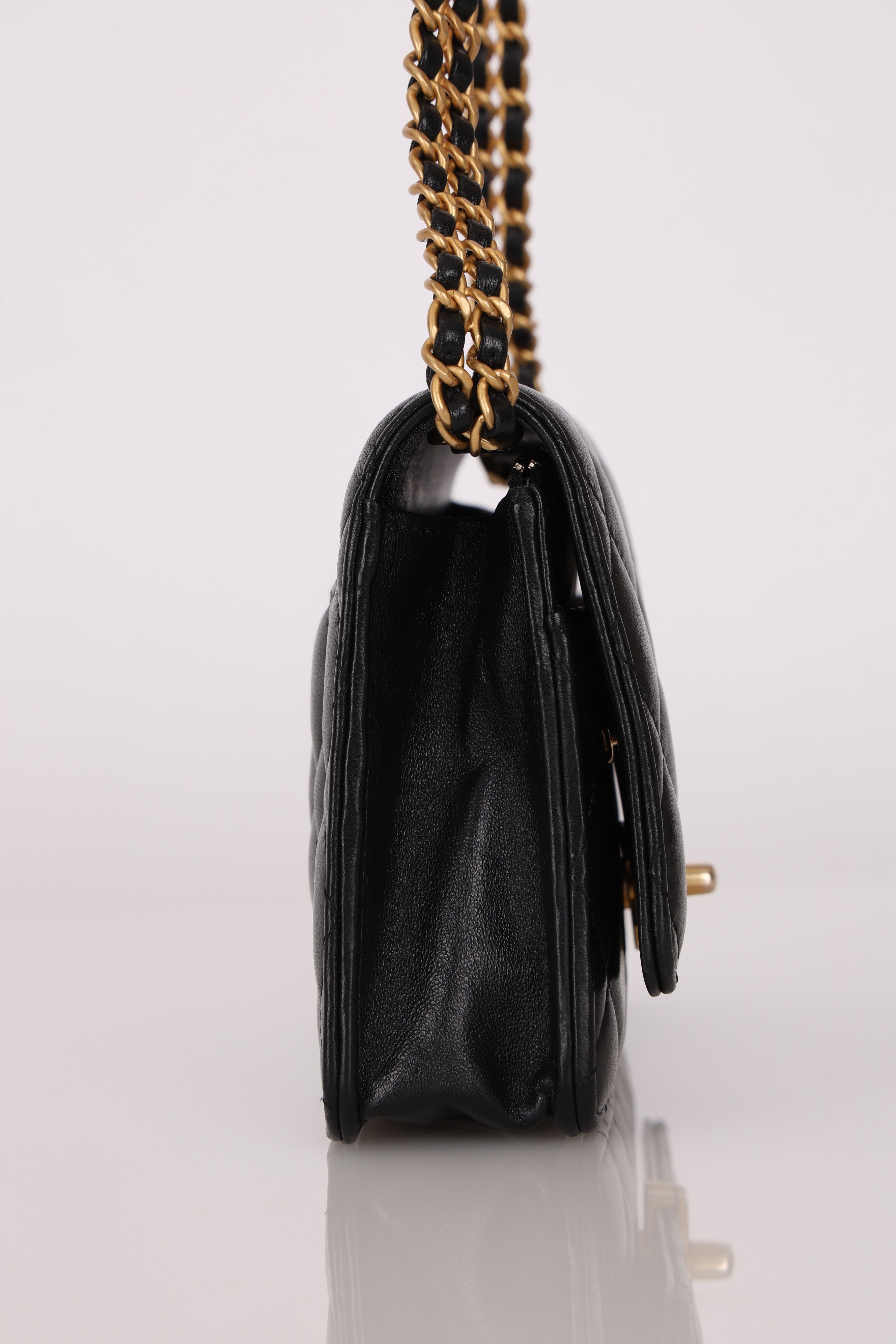 Chanel Turnlock Wallet on Chain Black Lambskin AGHW