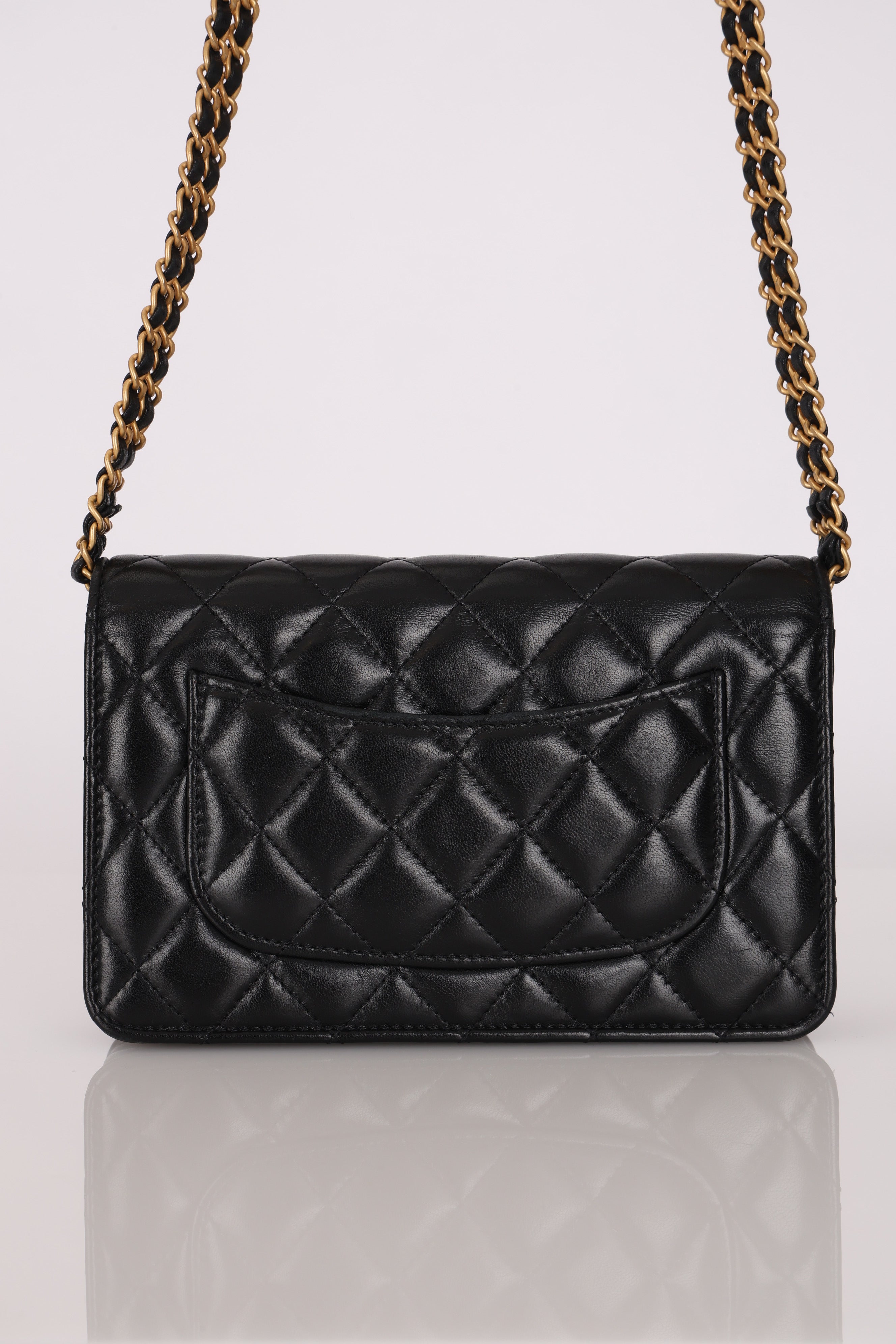 Chanel Turnlock Wallet on Chain Black Lambskin AGHW