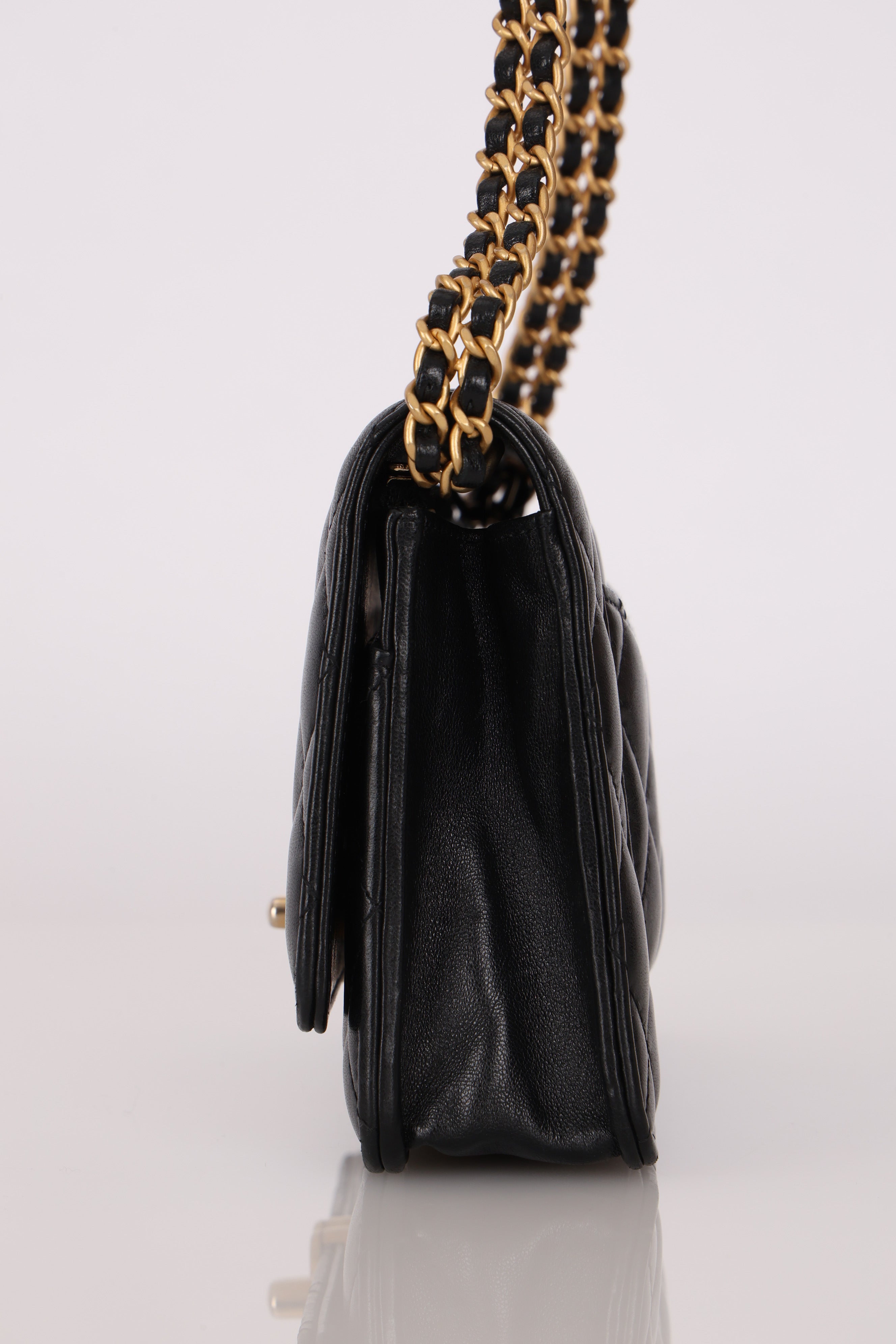 Chanel Turnlock Wallet on Chain Black Lambskin AGHW