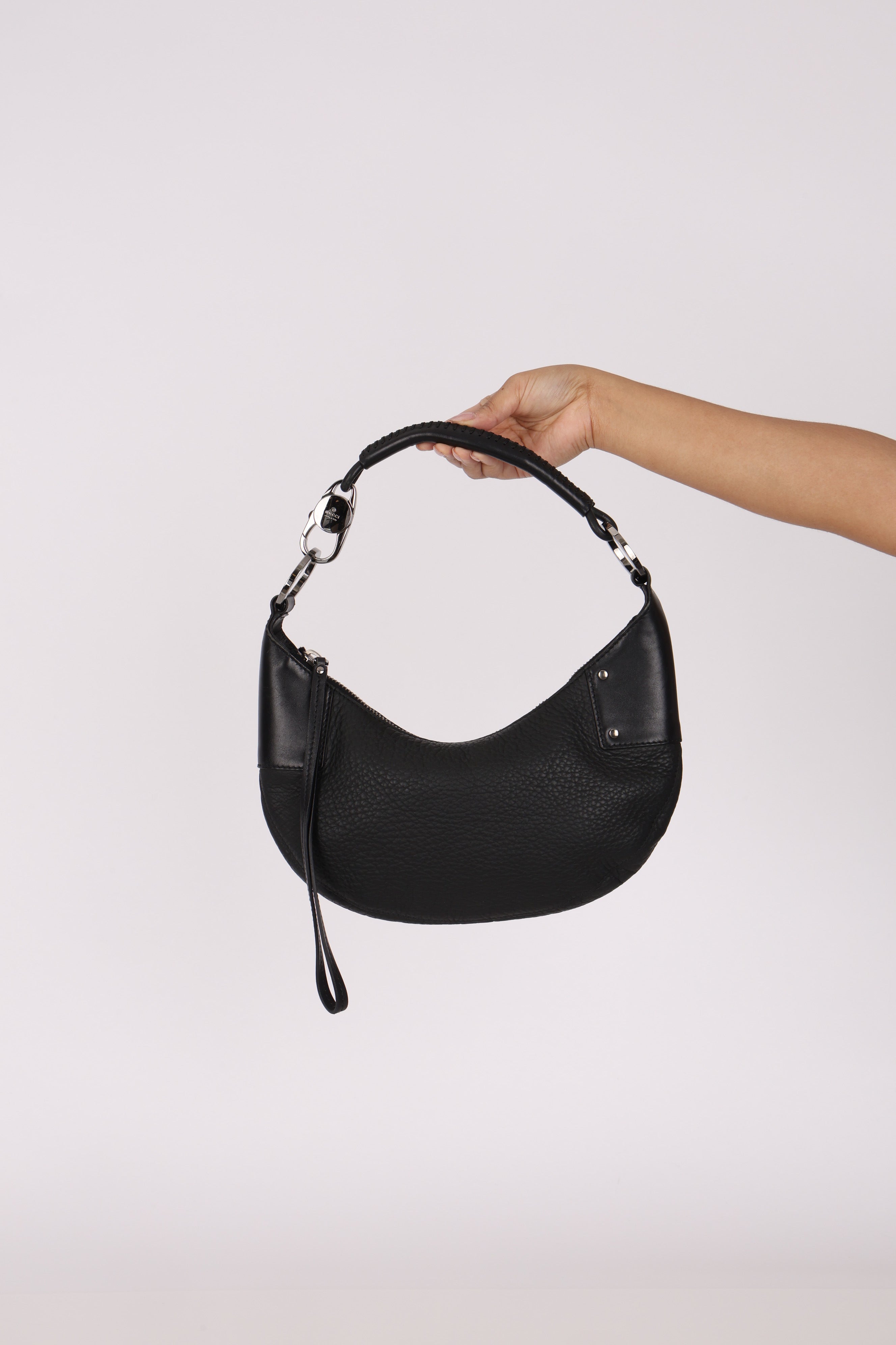 Gucci Half Moon Leather Hobo