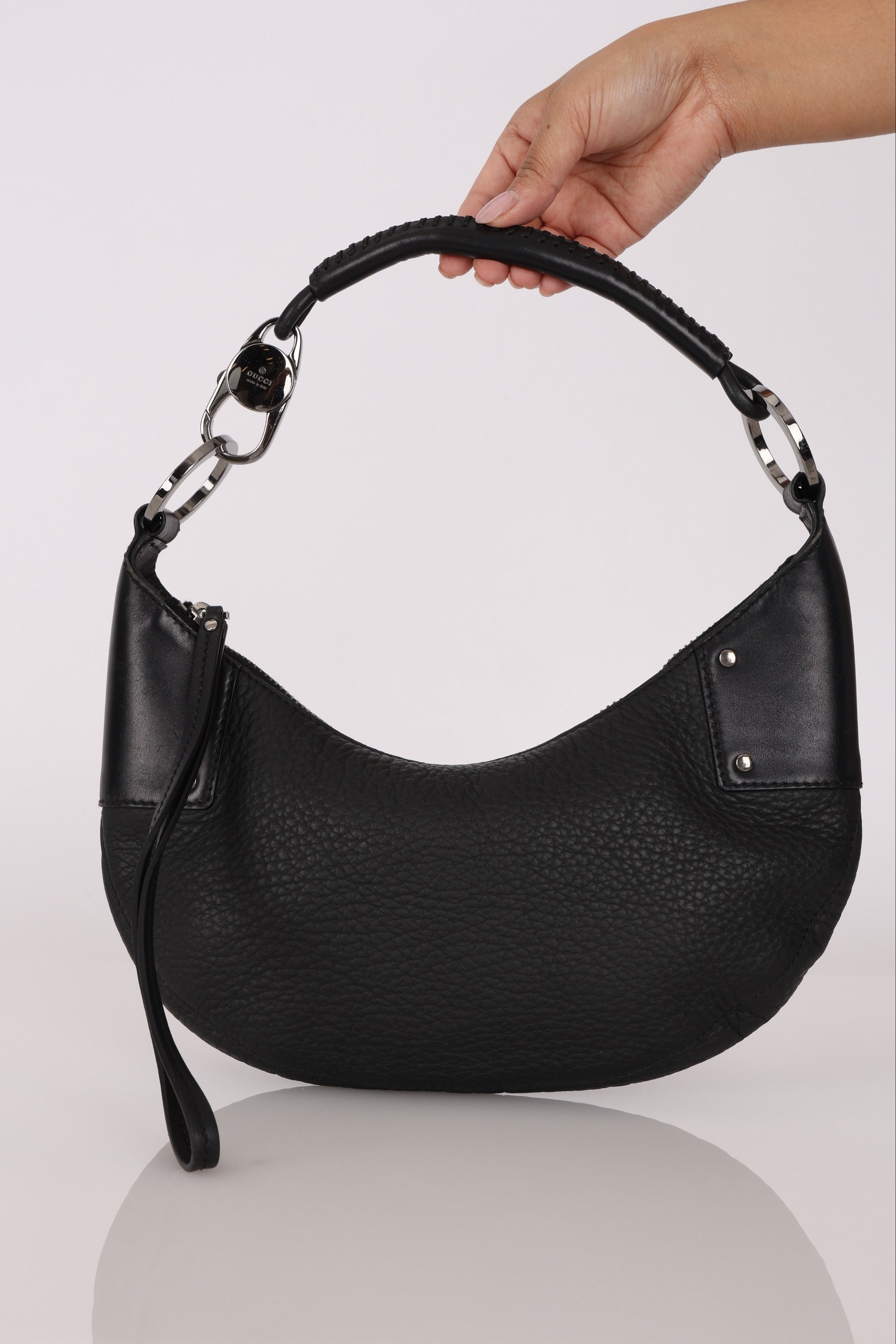 Gucci Half Moon Leather Hobo