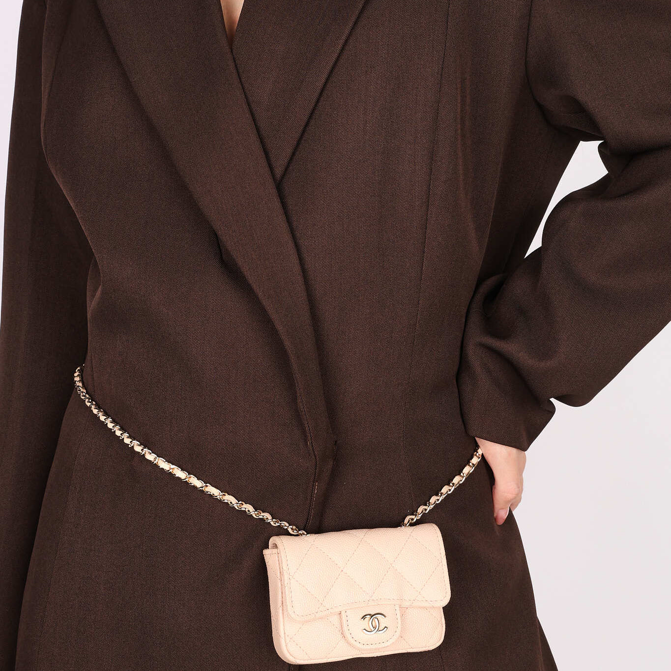 Chanel Mini Belt Bag Blush Caviar 2020 GHW