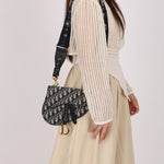 Dior Navy Oblique Saddle Belt Bag with Guitar Strap 2019