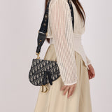 Dior Navy Oblique Saddle Belt Bag with Guitar Strap 2019