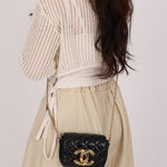 Chanel XL CC Logo Mini Flap Shiny Calfskin AGHW