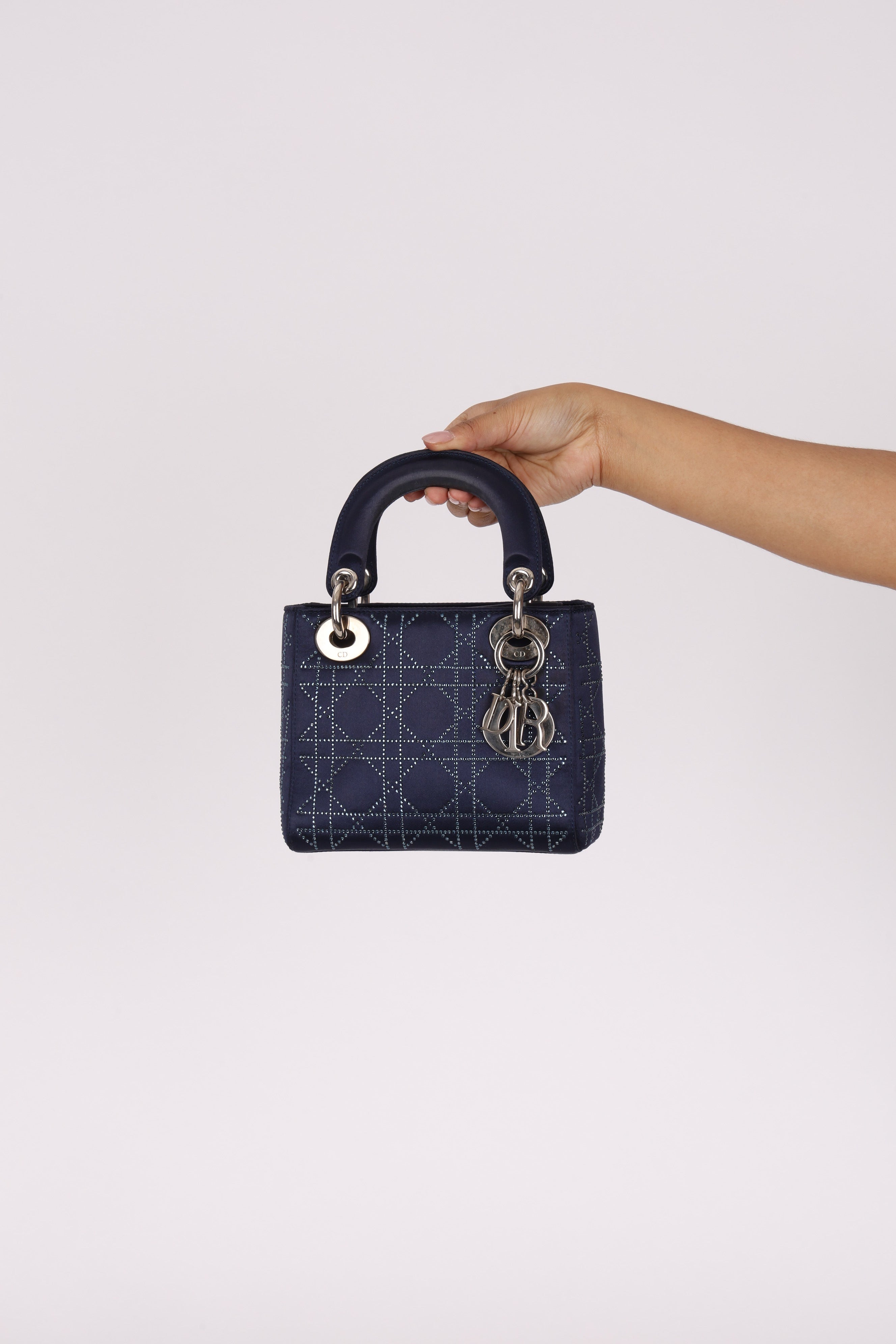 Dior Mini Satin Crystal Cannage Lady