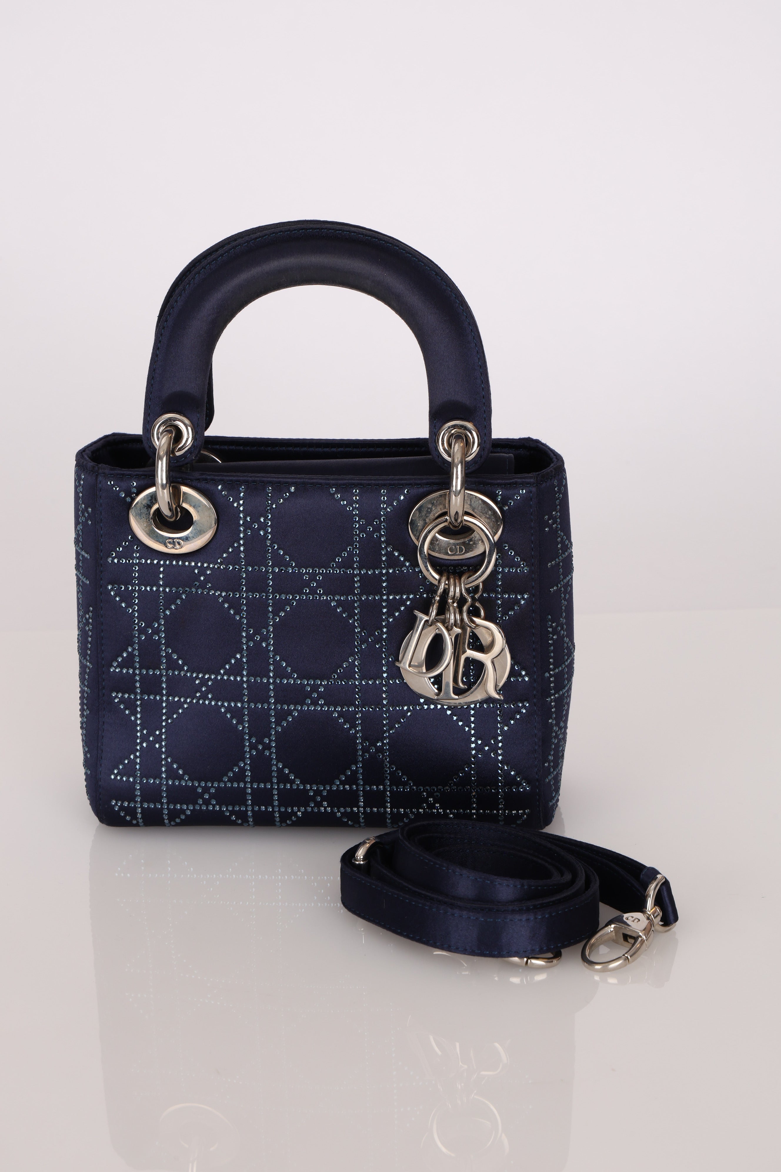Dior Mini Satin Crystal Cannage Lady