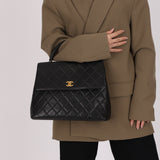 Chanel Kelly Top Handle Black Caviar 2005 24K GP (DONE)