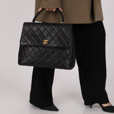 Chanel Kelly Top Handle Black Caviar 2005 24K GP (DONE)
