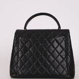 Chanel Kelly Top Handle Black Caviar 24K GP