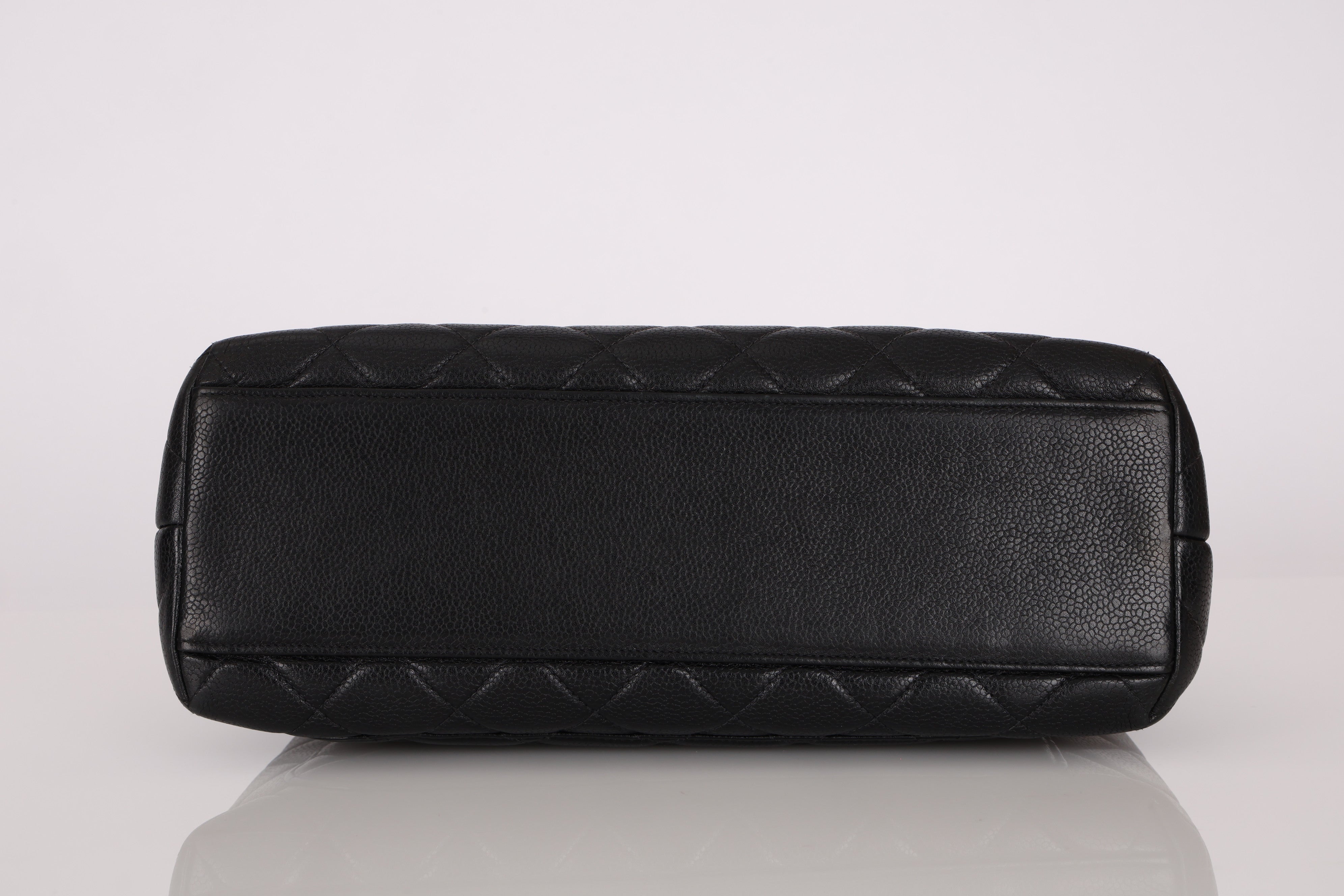 Chanel Kelly Top Handle Black Caviar 24K GP