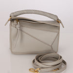 Loewe Grey Mini Puzzle with Braided Top Handle