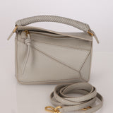 Loewe Grey Mini Puzzle with Braided Top Handle