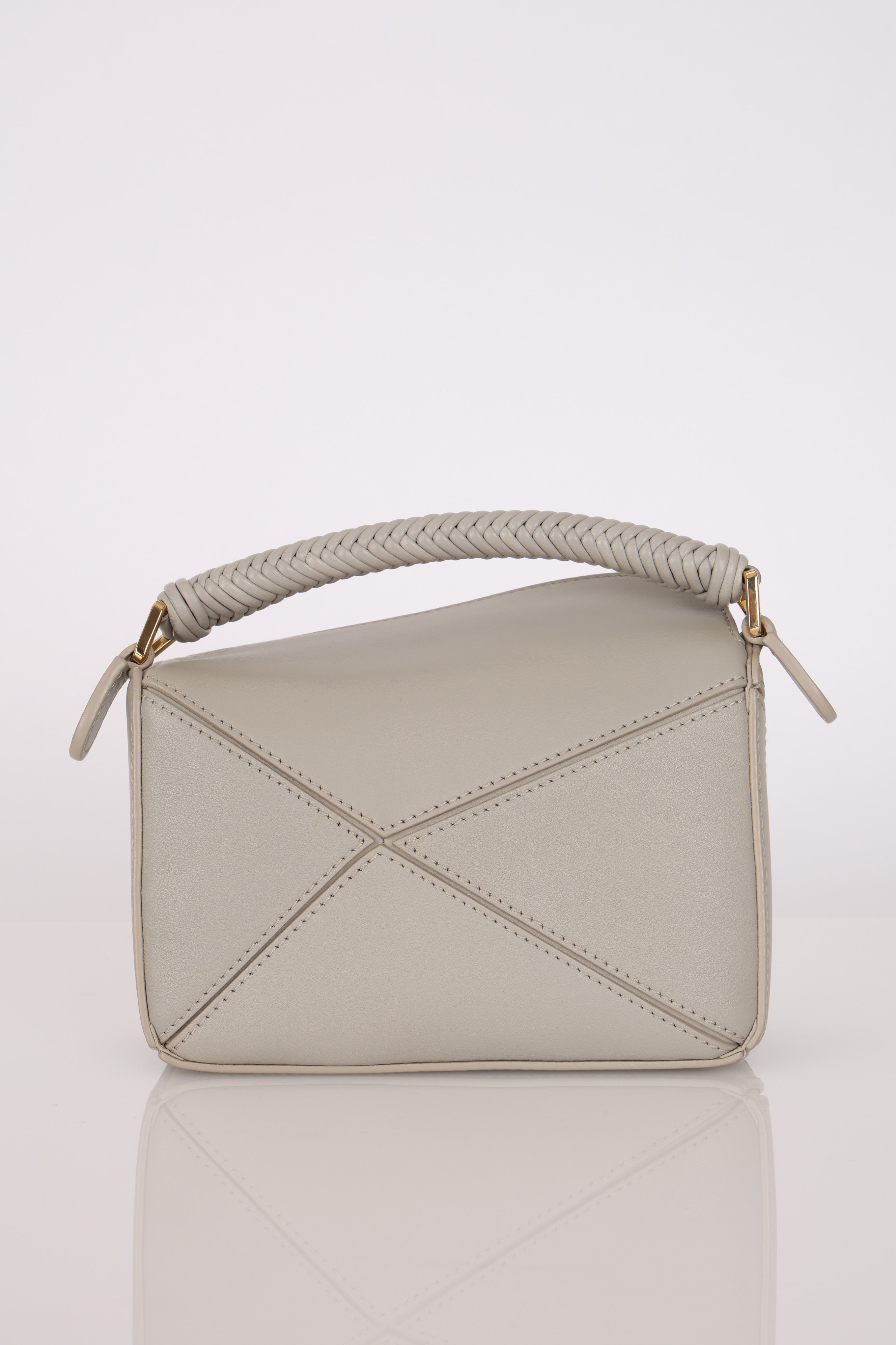 Loewe Grey Mini Puzzle with Braided Top Handle