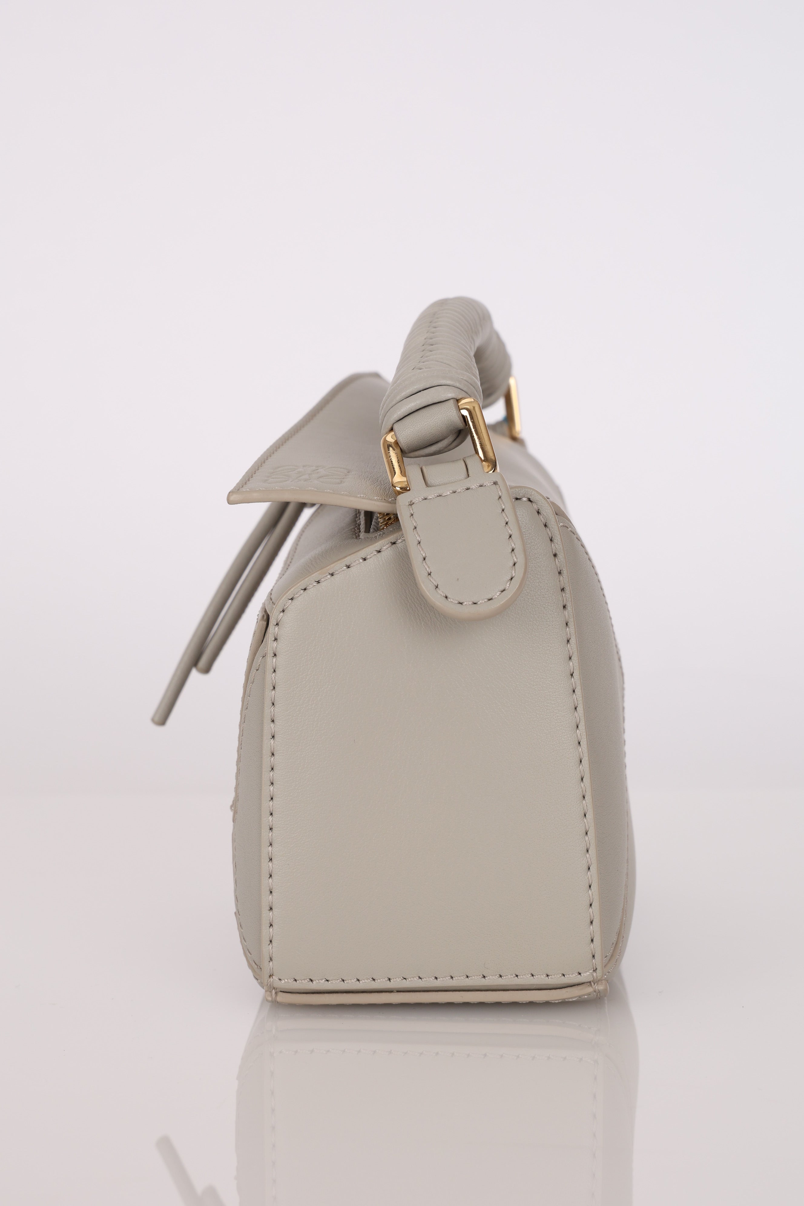 Loewe Grey Mini Puzzle with Braided Top Handle