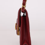 Chanel Enamel Diamond Card Holder on Chain Burgundy Lambskin AGHW