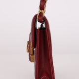 Chanel Enamel Diamond Card Holder on Chain Burgundy Lambskin AGHW
