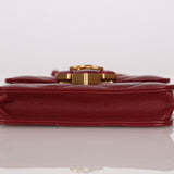 Chanel Enamel Diamond Card Holder on Chain Burgundy Lambskin AGHW