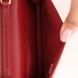 Chanel Enamel Diamond Card Holder on Chain Burgundy Lambskin AGHW