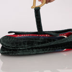 Dior Medium Saddle Bag Velvet Embroidered Crocodile Effect