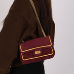 Chanel 2.55 Reissue Double Flap Burgundy Suede 2017 AGHW