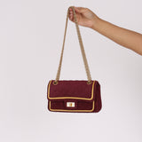 Chanel 2.55 Reissue Double Flap Burgundy Suede AGHW