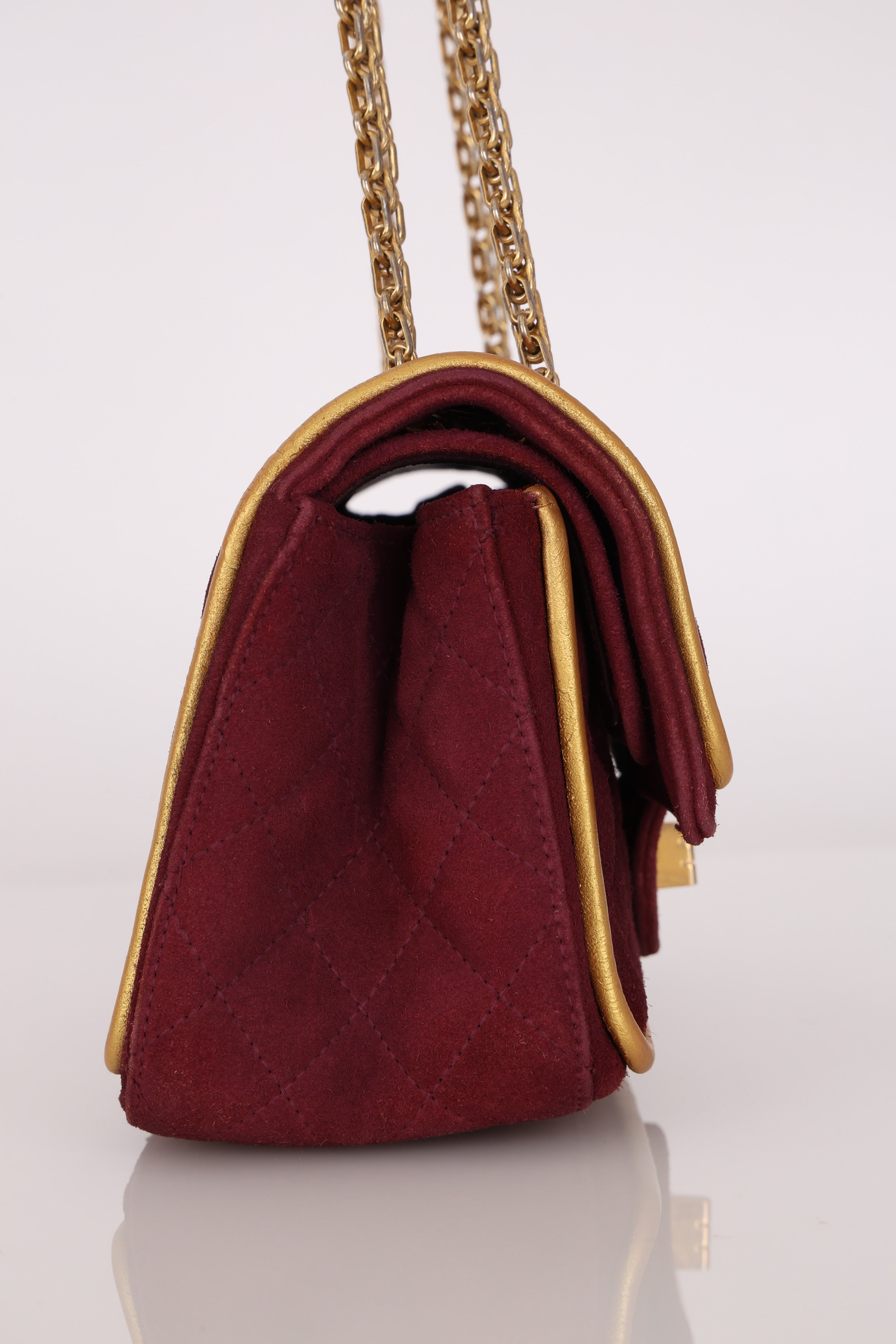 Chanel 2.55 Reissue Double Flap Burgundy Suede AGHW