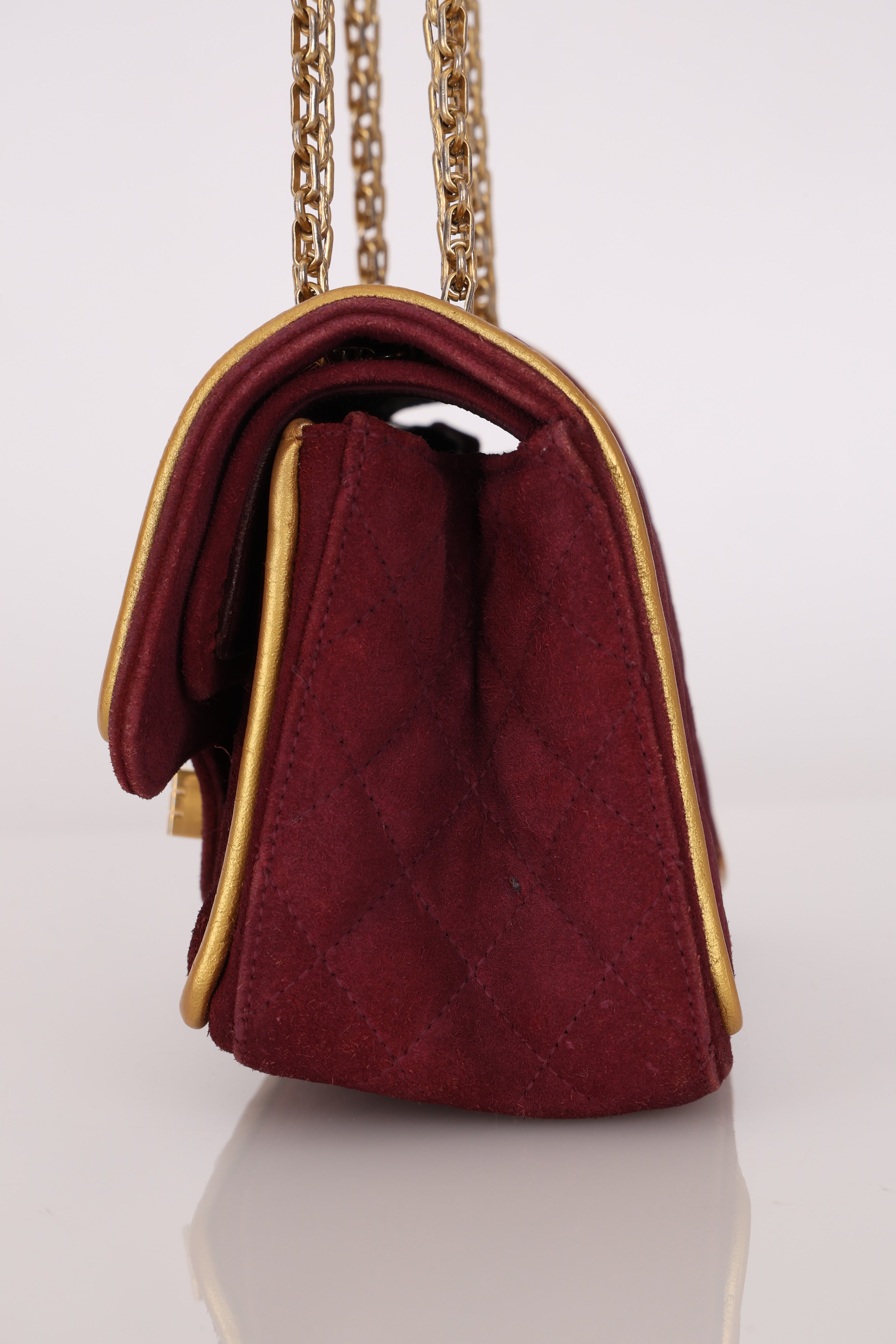Chanel 2.55 Reissue Double Flap Burgundy Suede AGHW