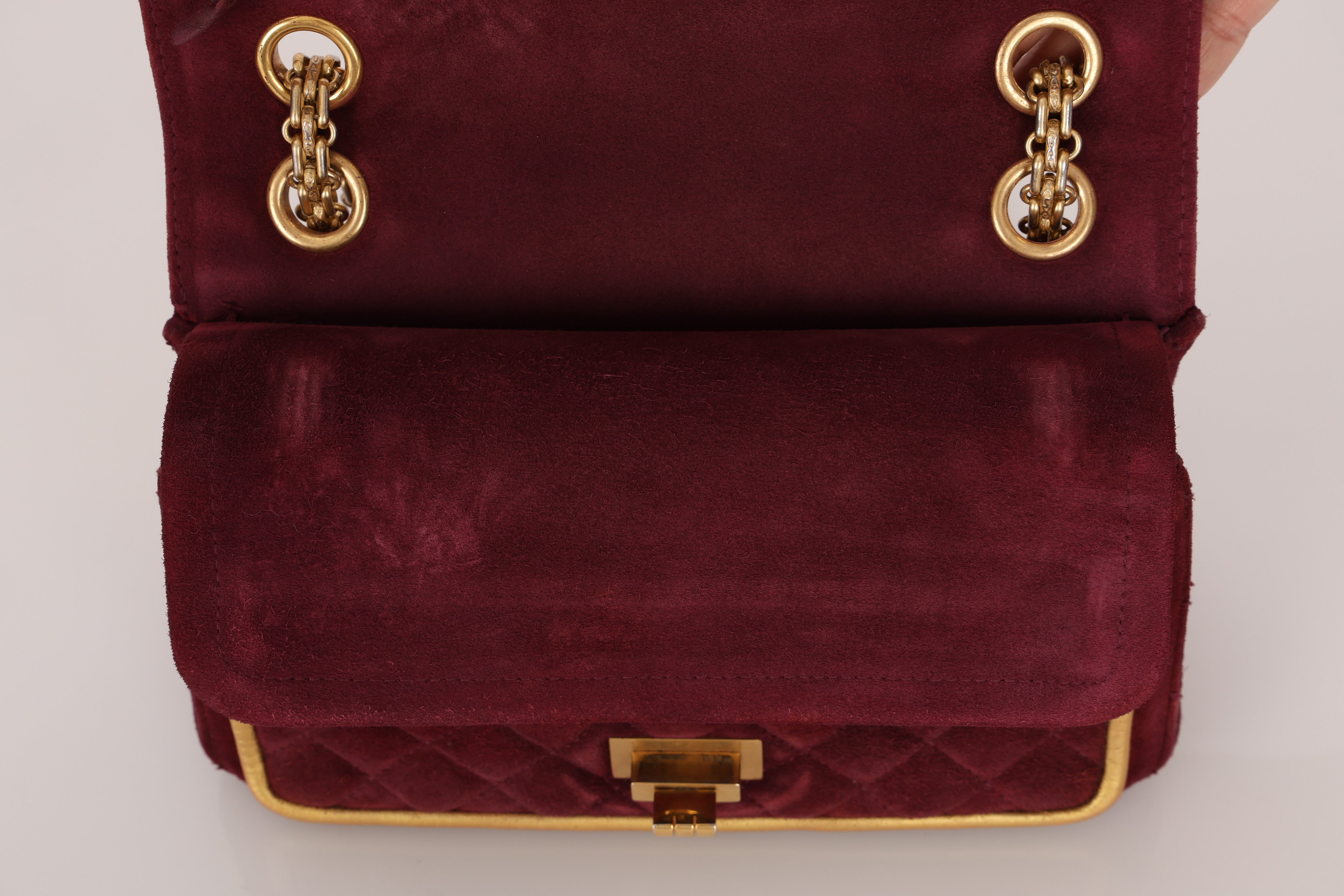 Chanel 2.55 Reissue Double Flap Burgundy Suede AGHW