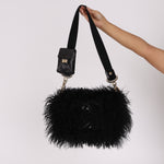 Chanel Shearling CC Flap with Mini Pouch Black CGHW