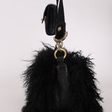 Chanel Shearling CC Flap with Mini Pouch Black CGHW