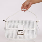 Fendi White Woven Baguette