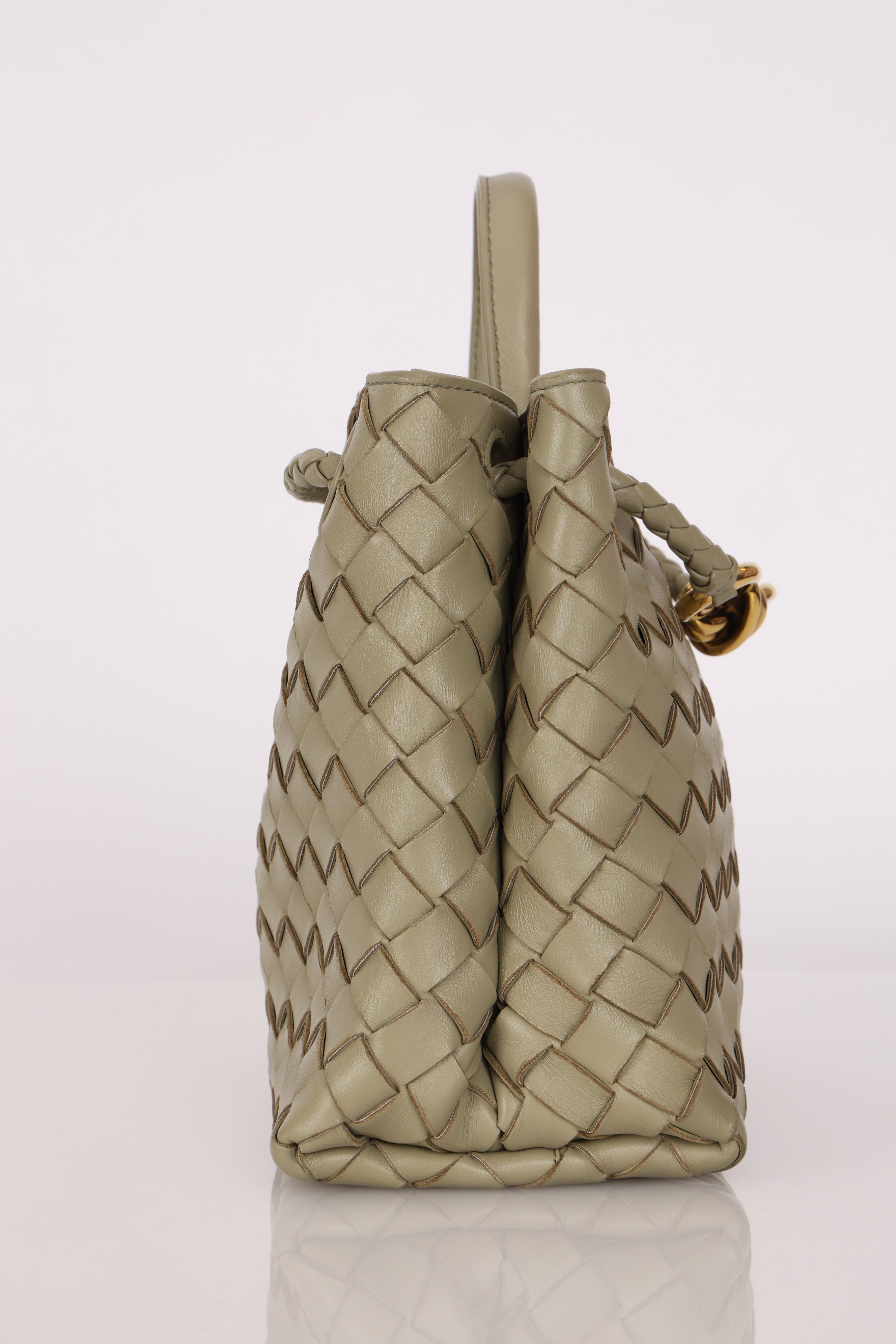 Bottega Veneta Small Intrecciato Andiamo Bag Travertine