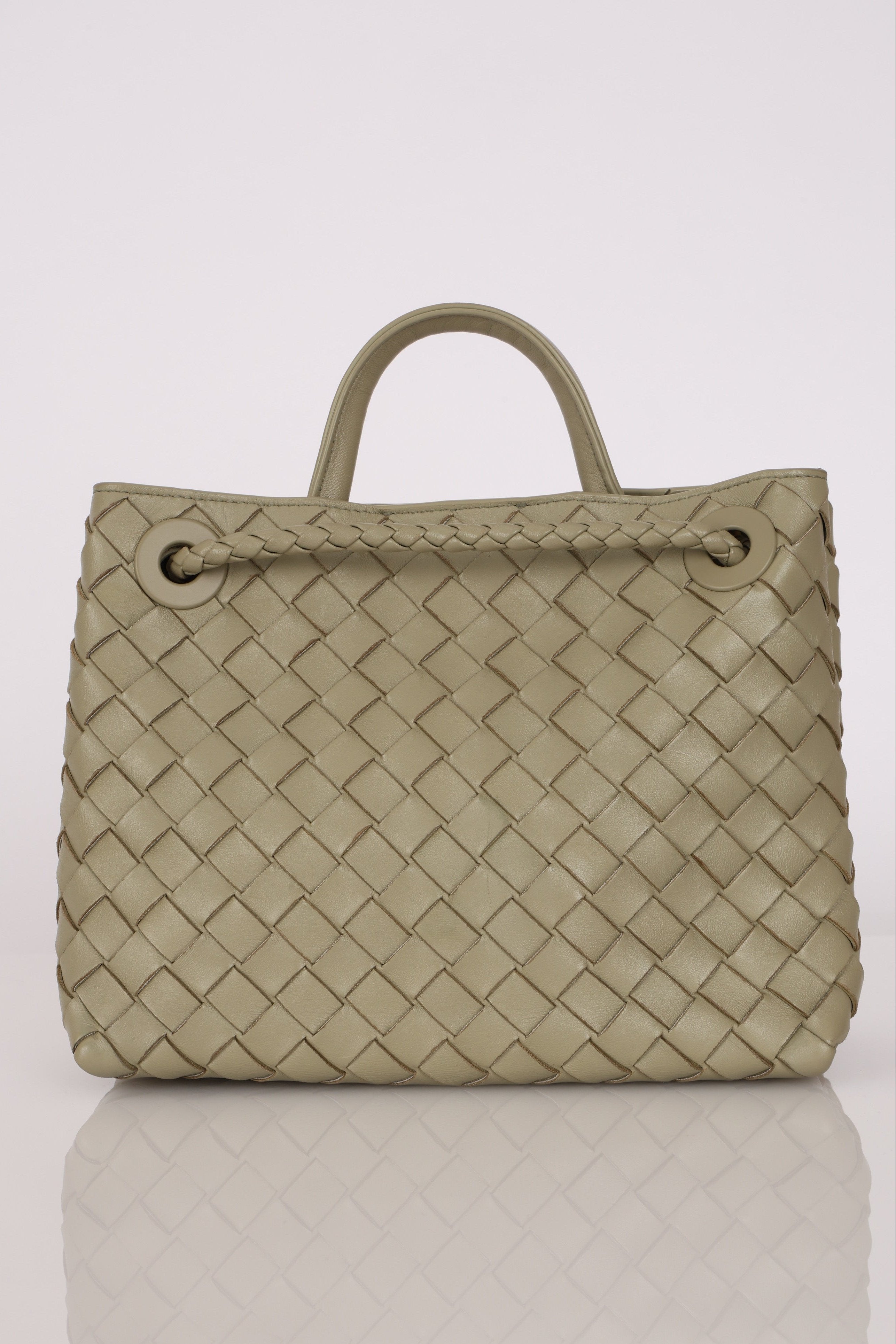 Bottega Veneta Small Intrecciato Andiamo Bag Travertine