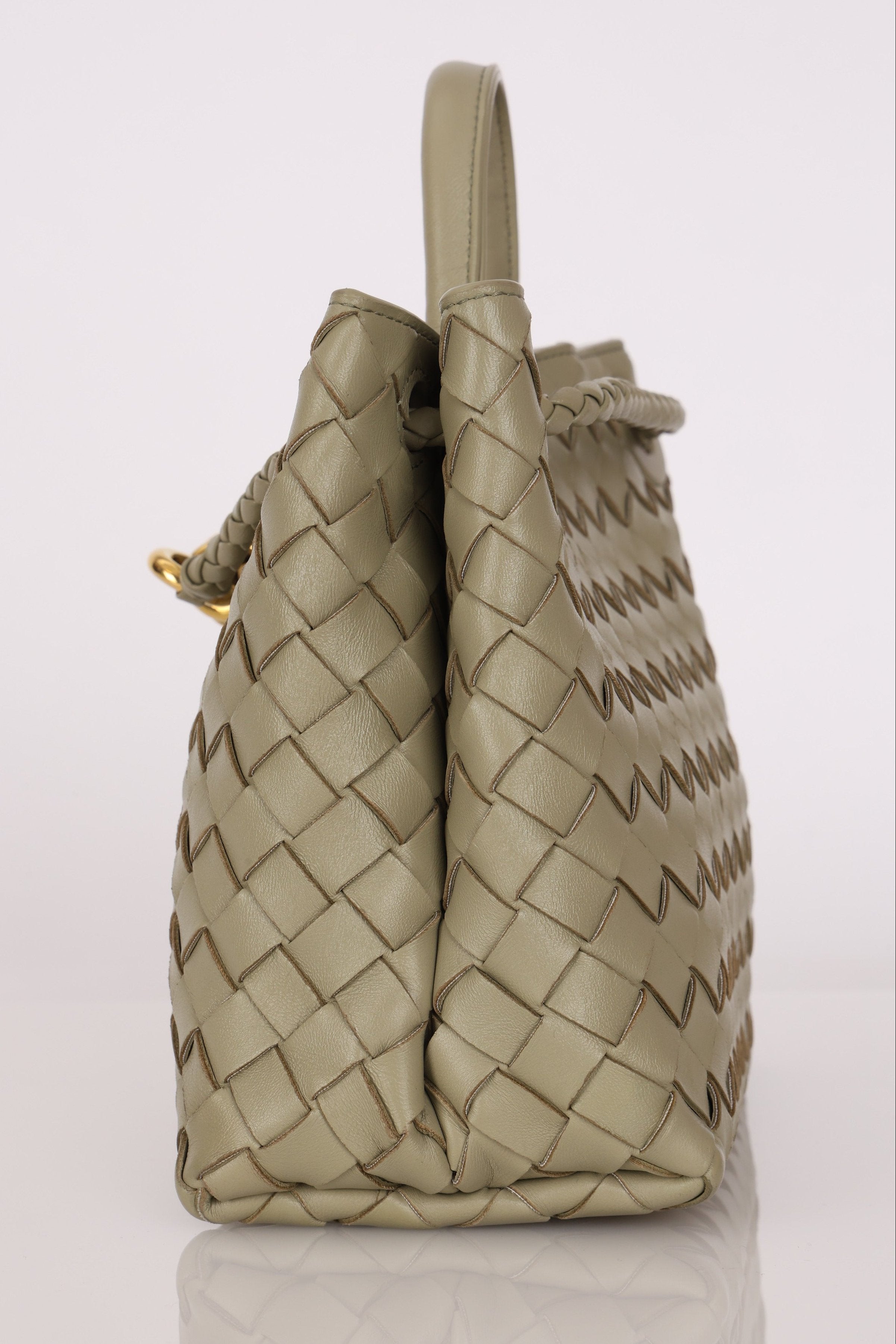 Bottega Veneta Small Intrecciato Andiamo Bag Travertine