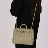 Bottega Veneta Small Intrecciato Andiamo Bag Travertine