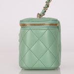 Chanel Mini Vanity Case Mint Lambskin CGHW